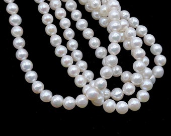 Dark Gray Oval Cultured Freshwater Pearl Beads for Jewelry Making Necklace 15 " 