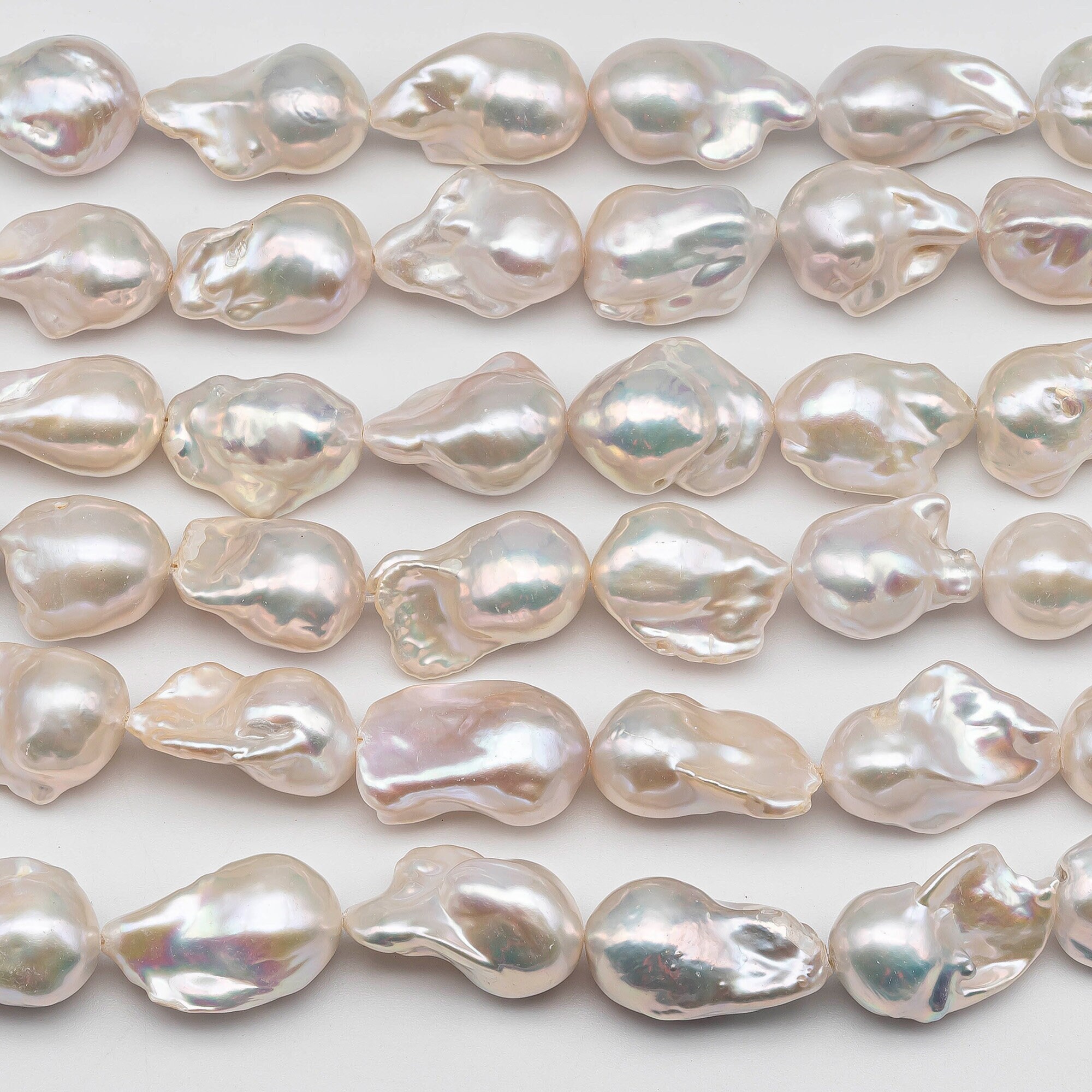 Natural 4-5mm White Freshwater Baroque Pearl Loose Beads - 15" Strand - View #6