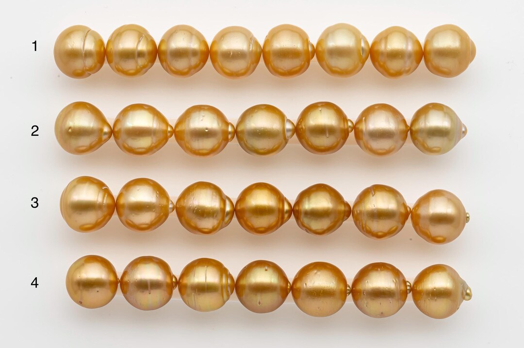 14-15mm Golden South Sea Pearls, Natural Gold Color, for Jewelry Making ...
