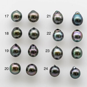 Perle de Tahiti de 8-9 mm par paire assortie pour faire des boucles d'oreilles avec un lustre élevé et des imperfections mineures, non percées, SKU 1729TH image 3