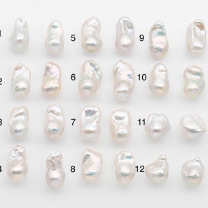 15-17mm White Baroque Pearl Matching Pair, High Luster Freshwater Pearls for Earrings or Jewelry Making, No Hole Loose, SKU # 2621BA