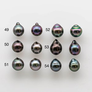 Perle de Tahiti de 8-9 mm par paire assortie pour faire des boucles d'oreilles avec un lustre élevé et des imperfections mineures, non percées, SKU 1729TH image 7