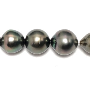 8-10mm Tahitian Pearls Semi Round, Original Hole or 2mm Hole, One Piece ...