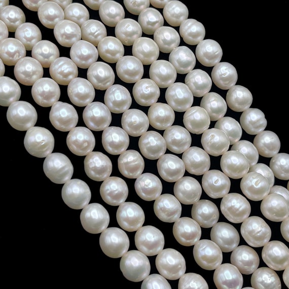 White Color NRD014 Freshwater Pearls 6-6.5mm Off Round White Color NRD014 Freshwater Pearls 6-6.5mm Off Round