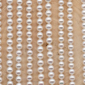 4-4.5mm AAA Freshwater Pearl Round White Strand with High Luster, Rare Finding for Beading or Jewelry Making, SKU # 1294FW