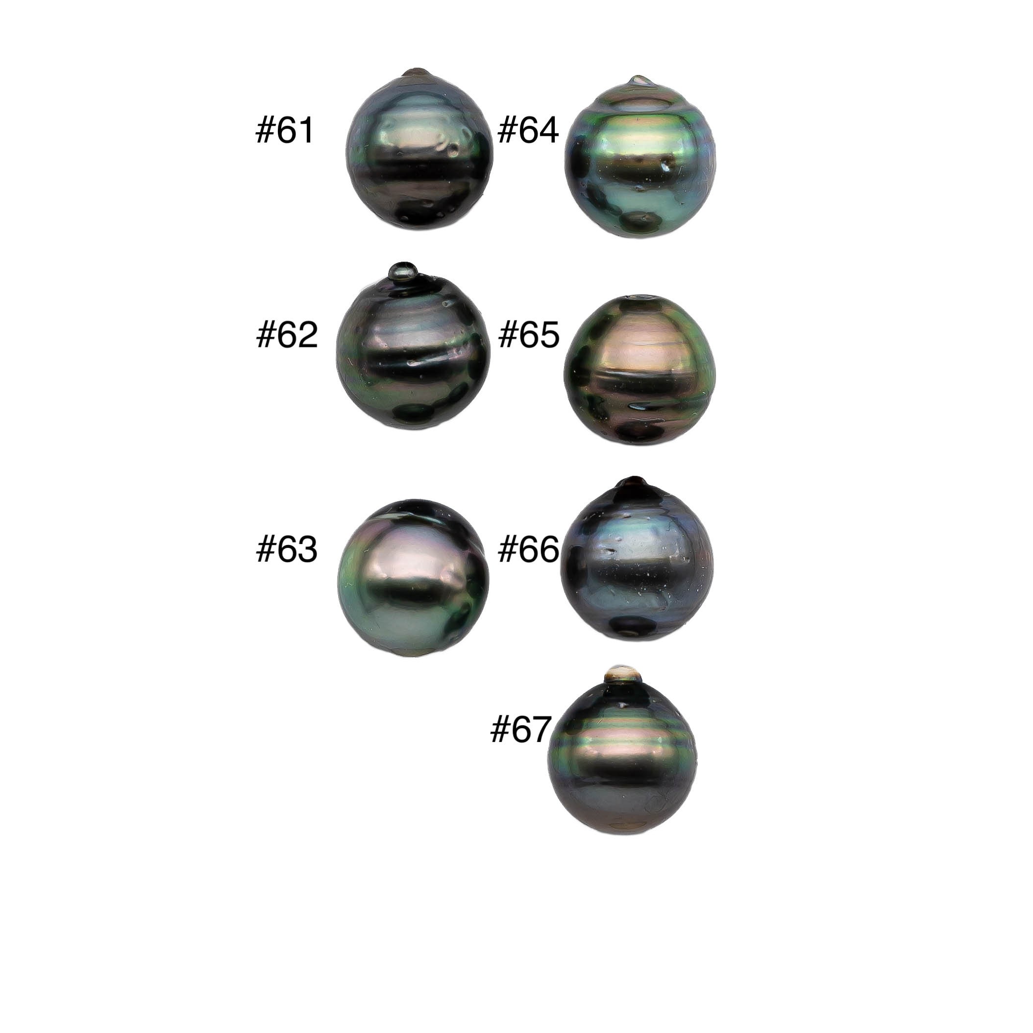 Single Loose Near Round Tahitian Pearl Undrilled Peacock Black