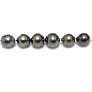 8-10mm Tahitian Pearls Semi Round, Original Hole or 2mm Hole, One Piece ...