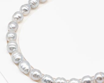 10-11mm White South Sea Pearl with Minor Blemishes, Natural Color Pearls for Jewelry Making, Full Strand (No Hole), SKU # 3361WS