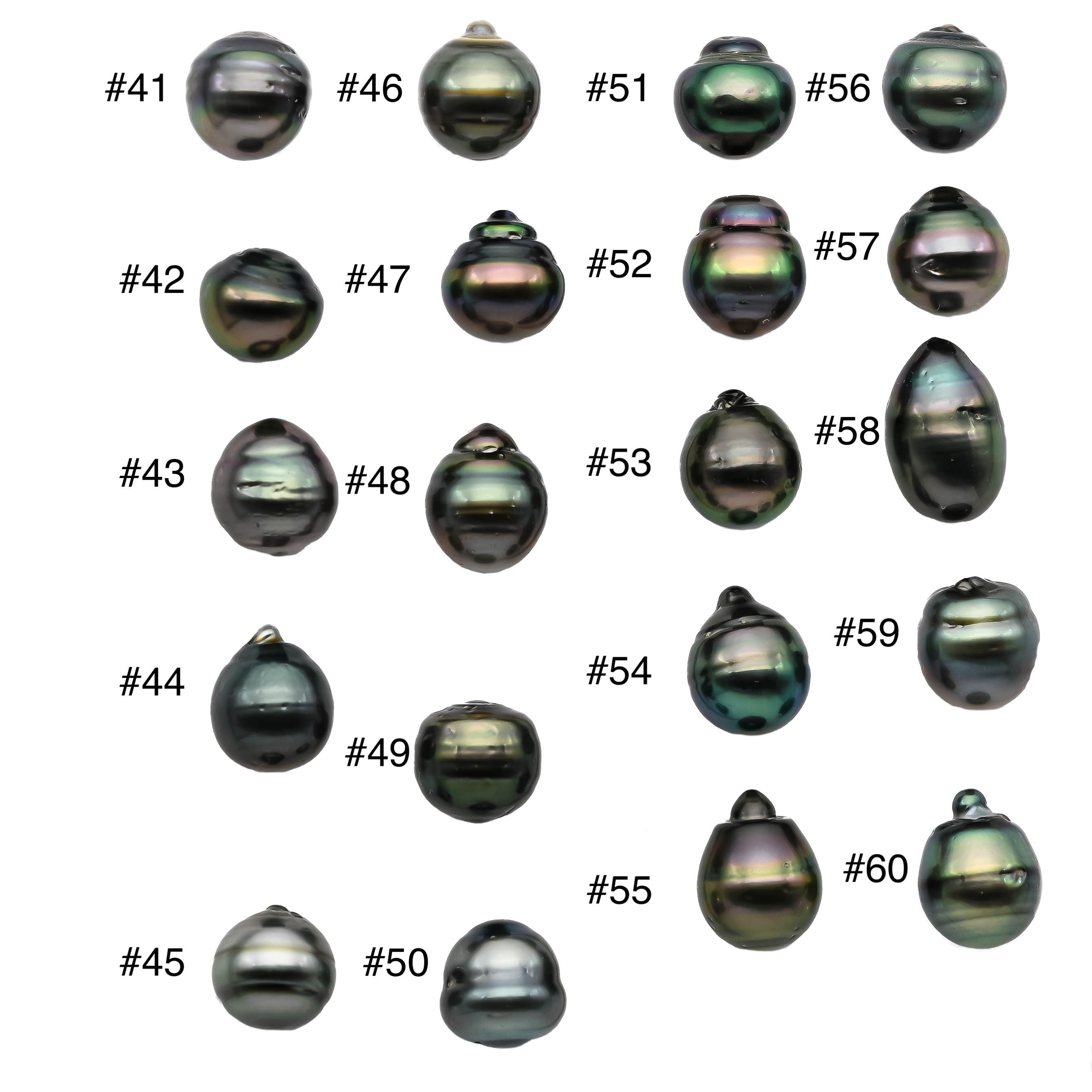 One Piece Black Tahitian Pearl Near Round or Teardrops One Piece Black Tahitian Pearl Near Round or Teardrops