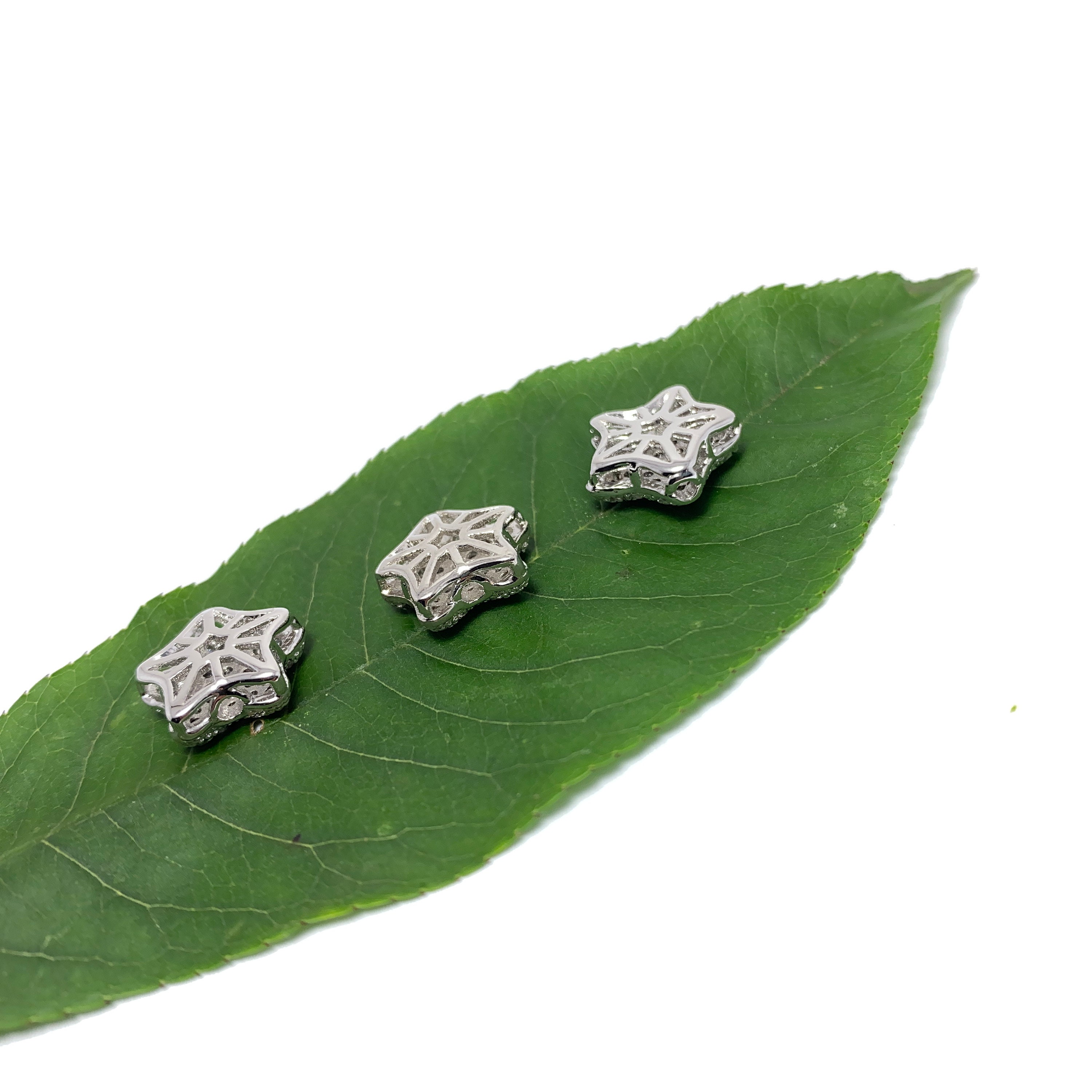 アクセサリー  ORDER SOLID STAR WITH PAVE CZ CZ Micro Pave Beads Star Beads, 11x12x4.5mm, CZPB024 - Etsy