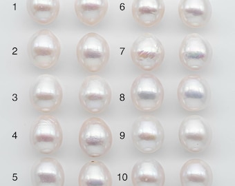 18金ジルコニア 正円エジソンパール11～12mm AAAA 11-12 mm エジソンパール、天然色、高光沢、イヤリング用ドリル