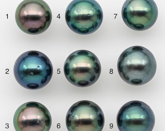 9-10mm Tahitian Pearl with Natural Color and Minor Blemishes, Loose Undrilled for Jewelry Making, SKU # 3389H