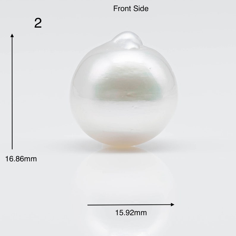 15-16mm Huge Size South Sea Pearl Drop in Natural White Color and Beautiful Luster with Minor Blemish, Undrilled Single Piece, SKU 1759SS image 3