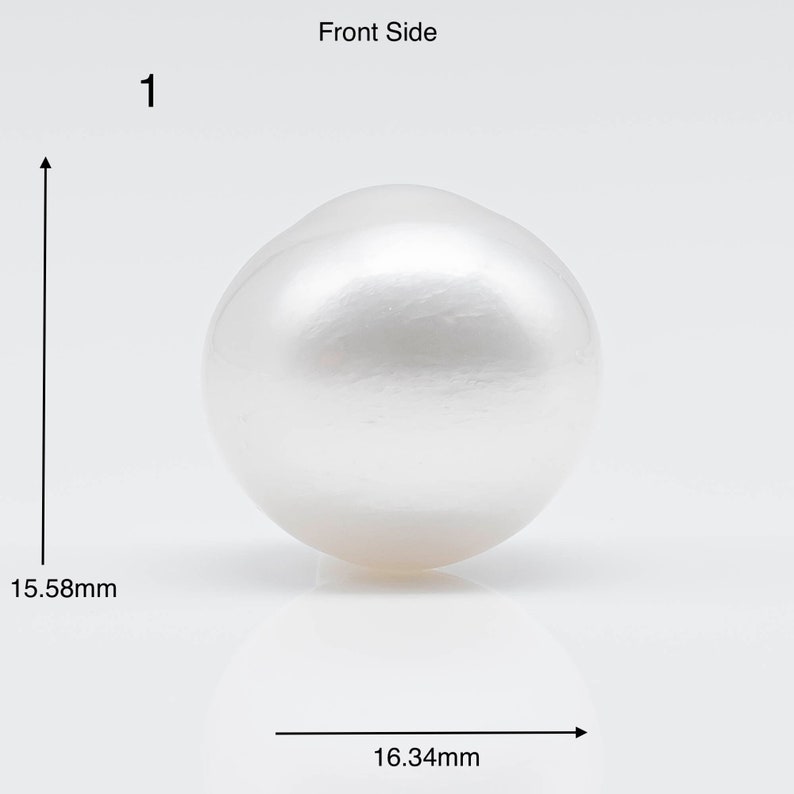 15-16mm Huge Size South Sea Pearl Drop in Natural White Color and Beautiful Luster with Minor Blemish, Undrilled Single Piece, SKU 1759SS image 1