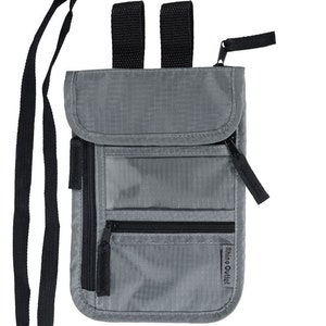 RFID Blocking Travel Security Safety Neck Pouch Passport Holder, Cross-Body Bag, Hip Pouch - USA Made (Stadium/Park/Festival/Outdoors)