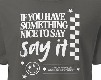 T-shirt SAY IETS NICE | Comfort Colors zwaargewicht boxy damesshirt