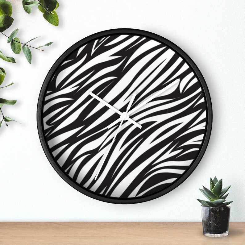 Custom Zebra Wall Clock Zoo Theme Classroom Clock Zebra Etsy