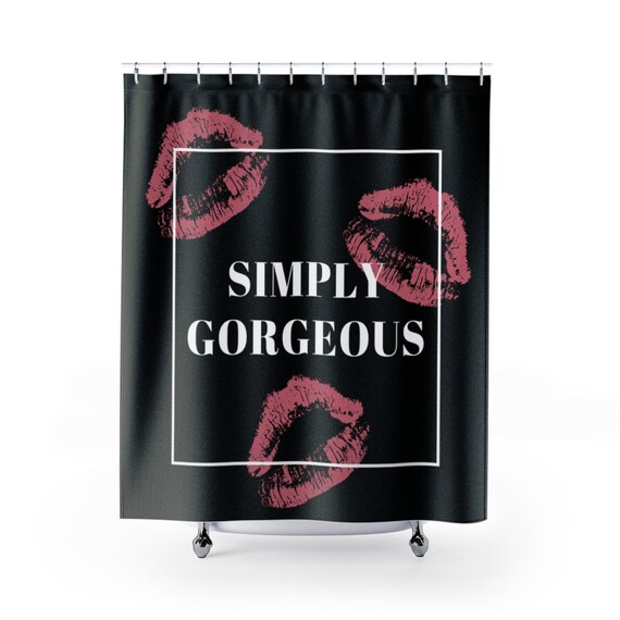 Simply Gorgeous Shower Curtain Cute Black Simply Gorgeous Shower Curtain Cute, Girly Shower Curtains