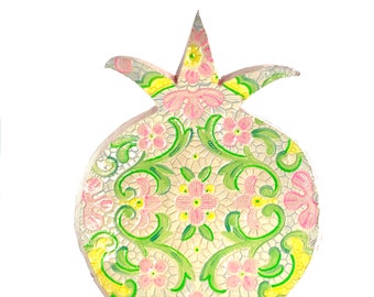 Pastel Ceramic Pomegranate Wall hanging Plate