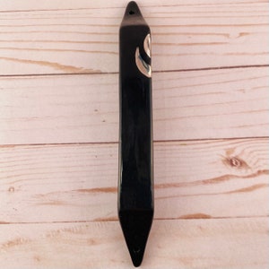 Modern Black Ceramic Mezuzah Case with Genuine White Gold Shin