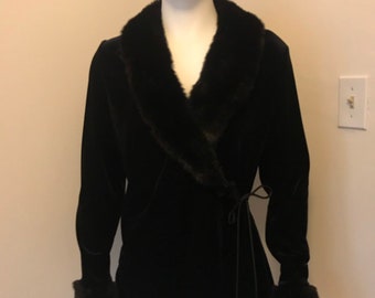 velvet wrap coat