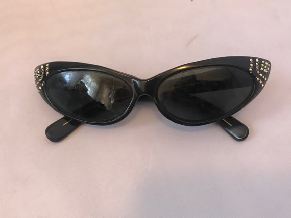 Vintage Rhinestone Cat Eye Sunglasses - image 2