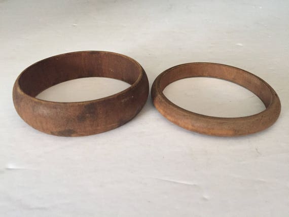 Pair of Wood Bangle Bracelets - image 2