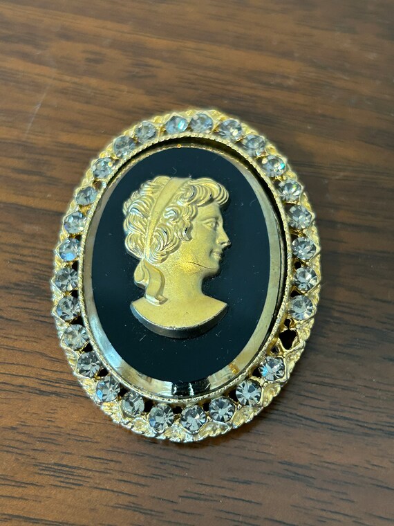 Cameo Brooch with Matching Earring - image 4