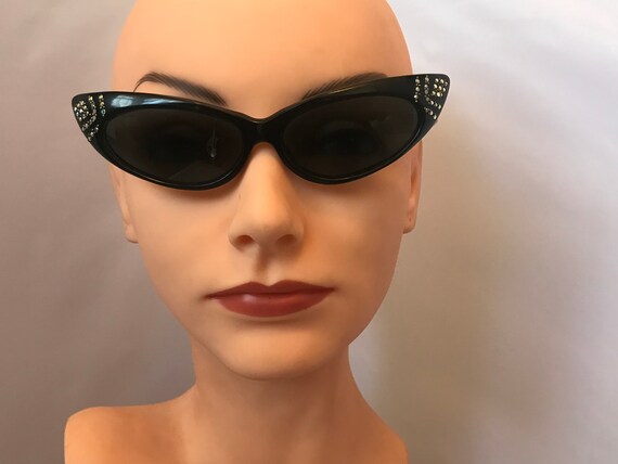 Vintage Rhinestone Cat Eye Sunglasses - image 1