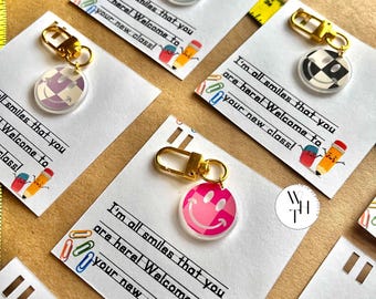 Set of 30 first day of school gifts for students | variety pack of keychains for students | welcome to your new class| gift from teacher