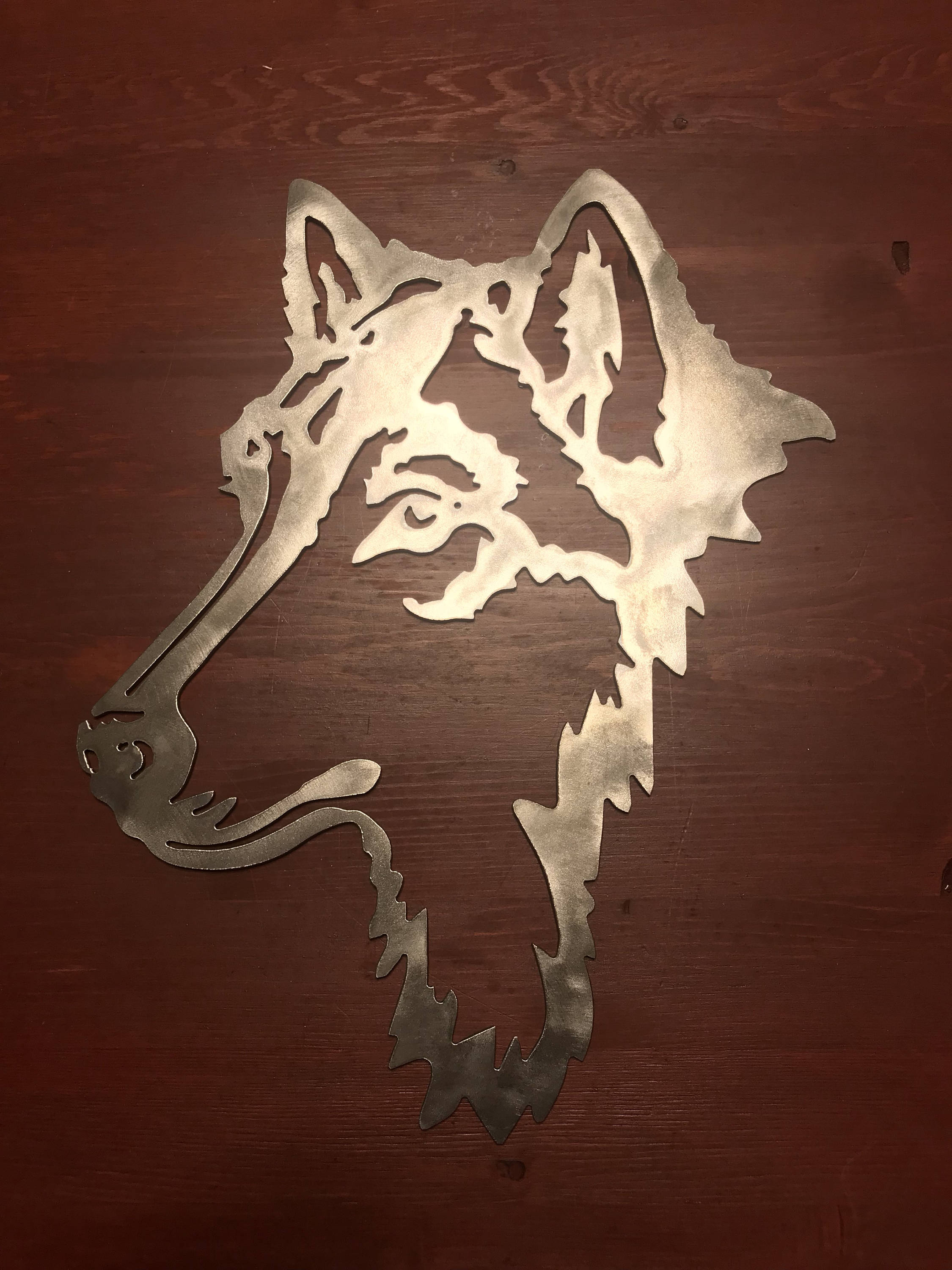 Wolf Head Metal Art Etsy