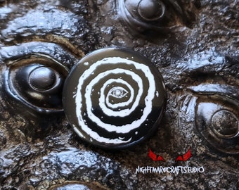Void&#39;s Eye Spiral Button Pin 1.25in