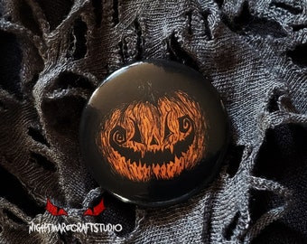 Gothic Jack-O-Lantern Button Pin 1.25in