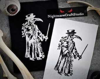 Mr. Plague Doctor Man Screenprinted Cloth Patch