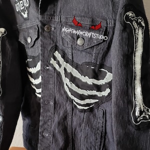 Rib Cage Cut & Sew-on Cloth Patch Set - DIY Skeleton, Zombie, Gothic, Undead, Monster Patch