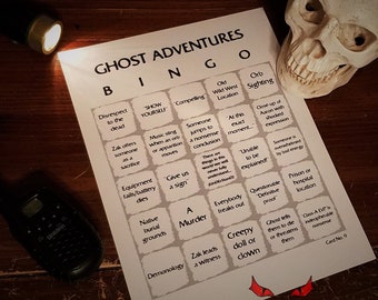Ghost Hunting Printable Bingo Game Card Set - Instant Download PDF - Up to 30 Players