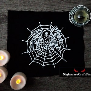 Poison Spider on Spiderweb Sew-on Screenprinted Patch