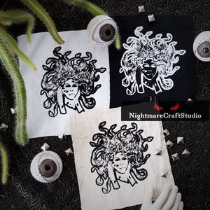 Medusa Head Screenprinted Patch - Sew-on Cloth Punk Patch