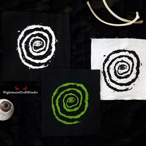 Void Swirl Screenprinted Cloth Patch - Solid Color and Glow-in-the-Dark Ink Options