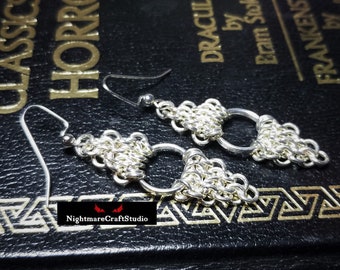Eclipse's Glow - Chainmail Earrings