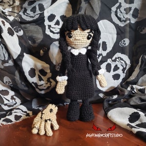 Wednesday and Thing Posable Crochet Doll Set