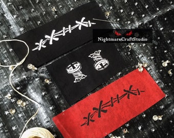 Stitches and Bolts - Frankenstein Monster Zombie Jacket Sew-on Patches - Skin Rip Wound Patch