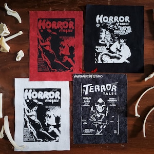 Horror Stories & Terror Tales Magazine Cover Screenprinted Cloth Patch