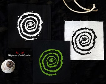 Void Swirl Screenprinted Cloth Patch - Solid Color and Glow-in-the-Dark Ink Options