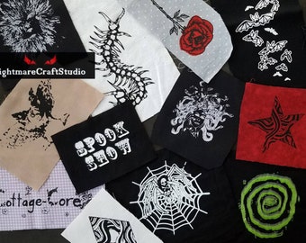 Misfit Collection of Screenprinted Cloth Sew-on Patches - Discounted Misprints