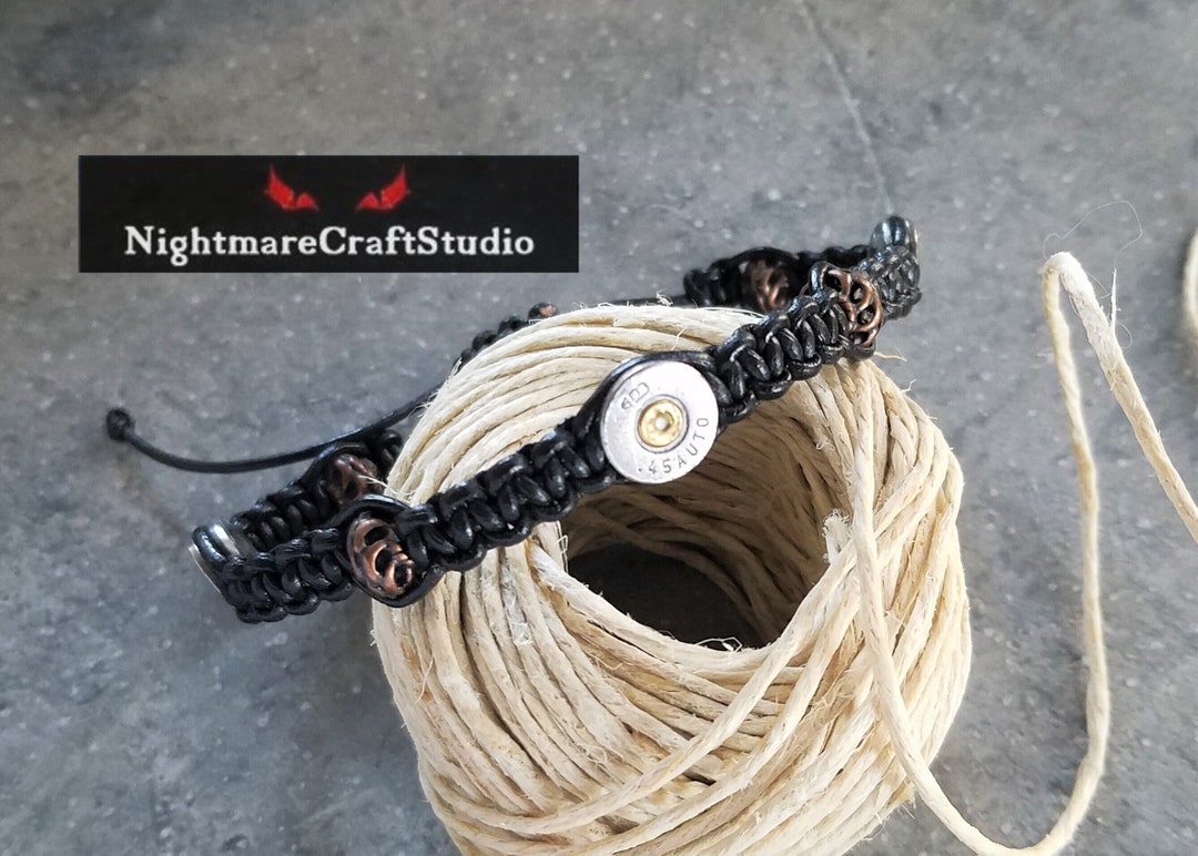 Gunmetal 7.62x39 or .45 Bullet Shell Bracelet With Copper Beads and ...