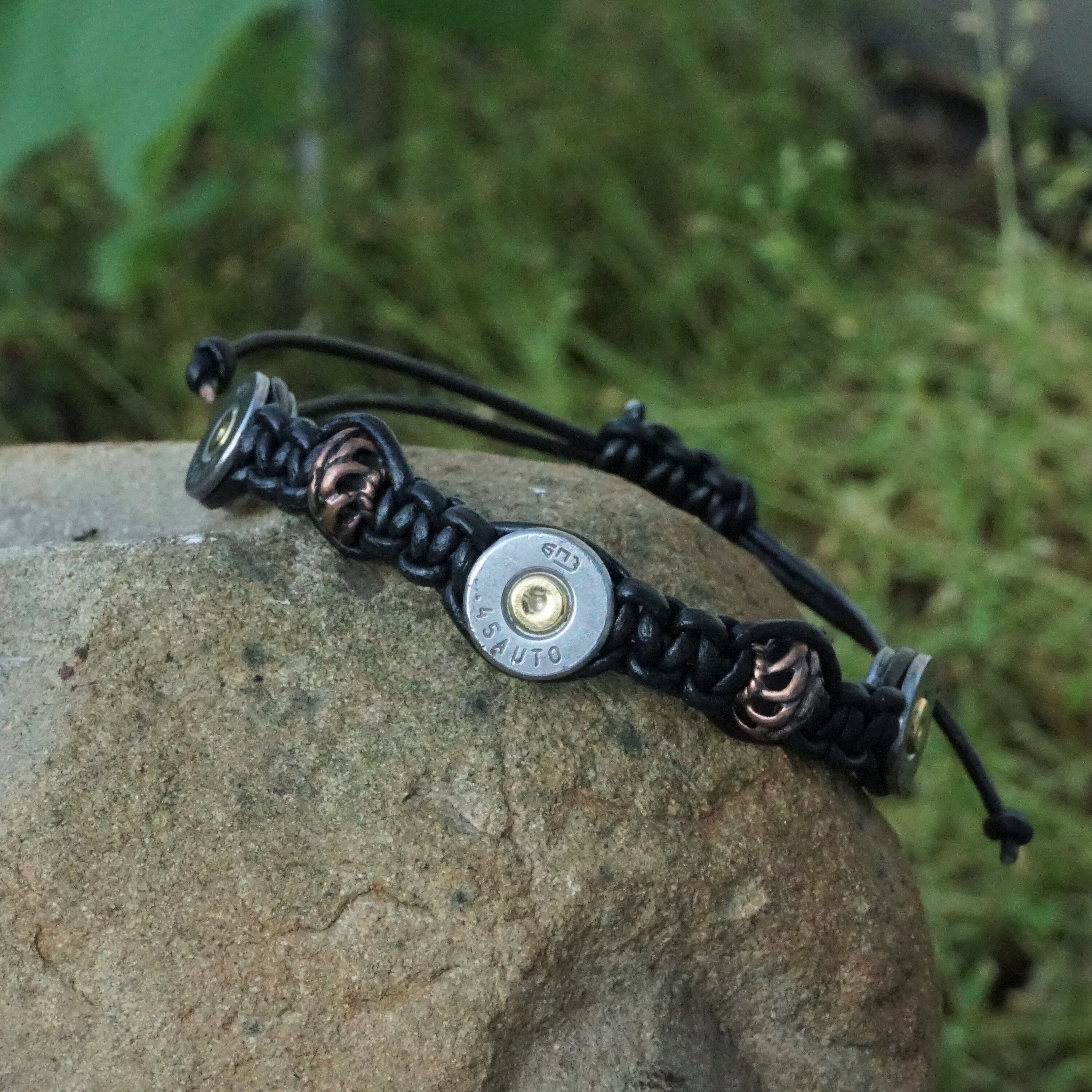 Gunmetal 7.62x39 or .45 Bullet Shell Bracelet With Copper Beads and ...