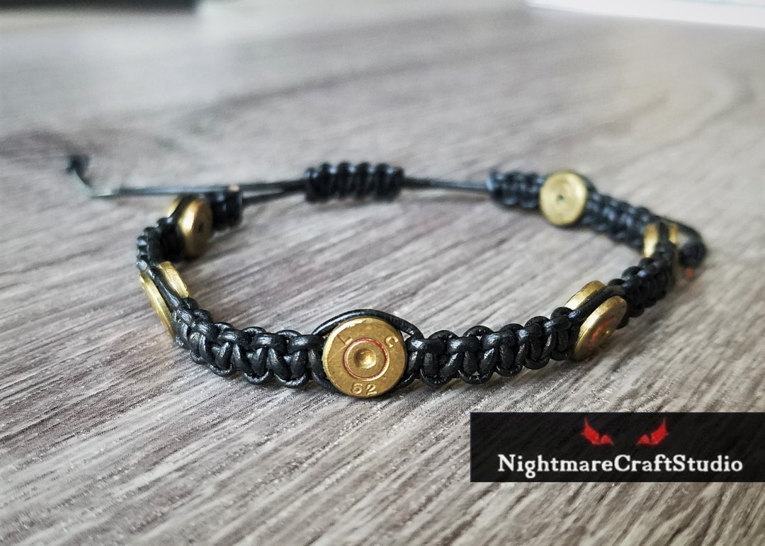 Brass .30 Caliber Bullet Shell Bracelet With Leather Cord - Etsy