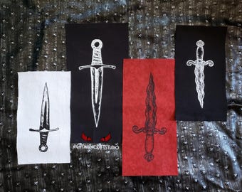 The Knife Collection - Screenprinted Dagger Blade Cloth Patches