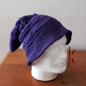 Violet Purple Cotton Crochet Wizard Hat